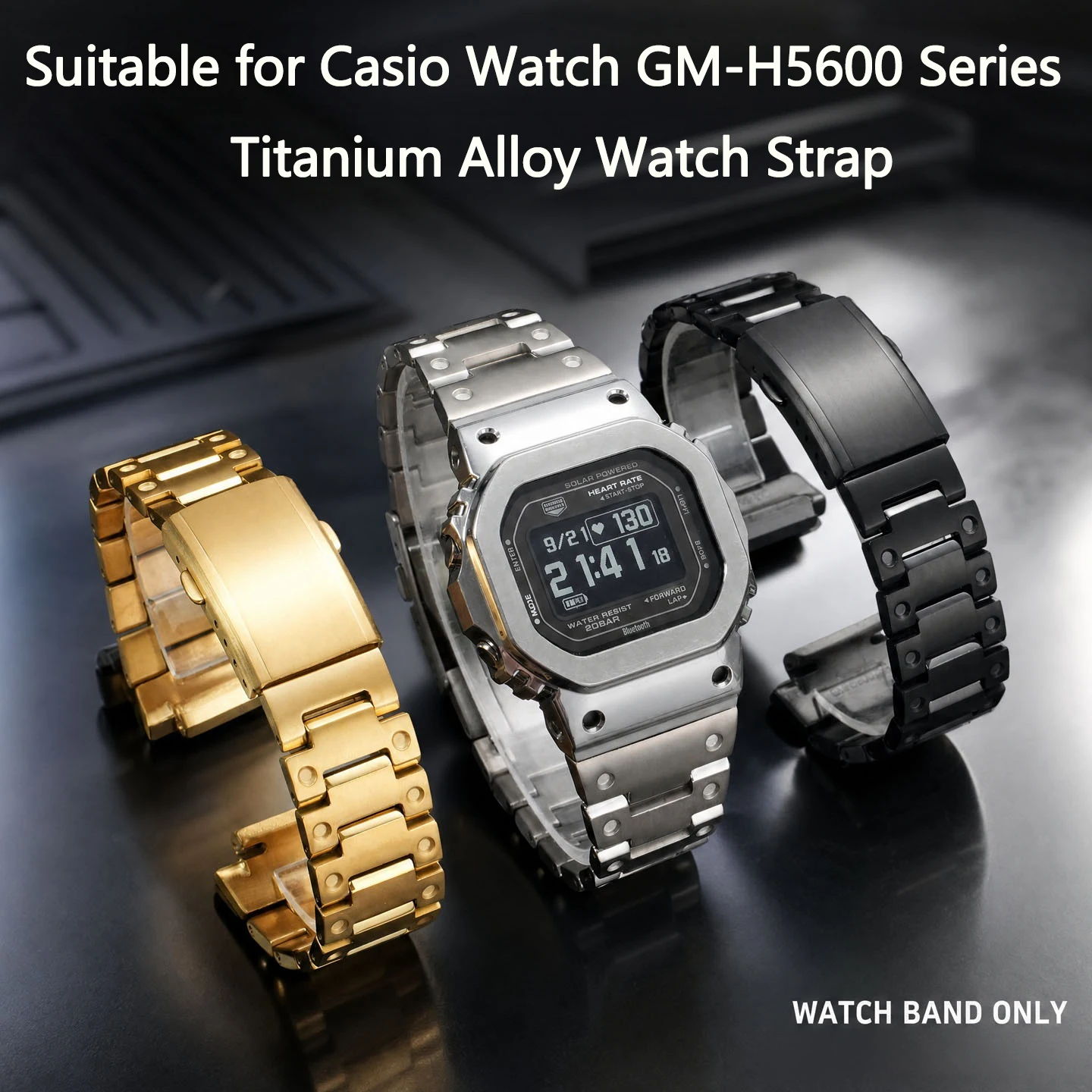 GM-H5600 Titanium alloy strap for Casio 3516 heart rate small square watch GM-H5600 modify lightweight titanium metal watchband