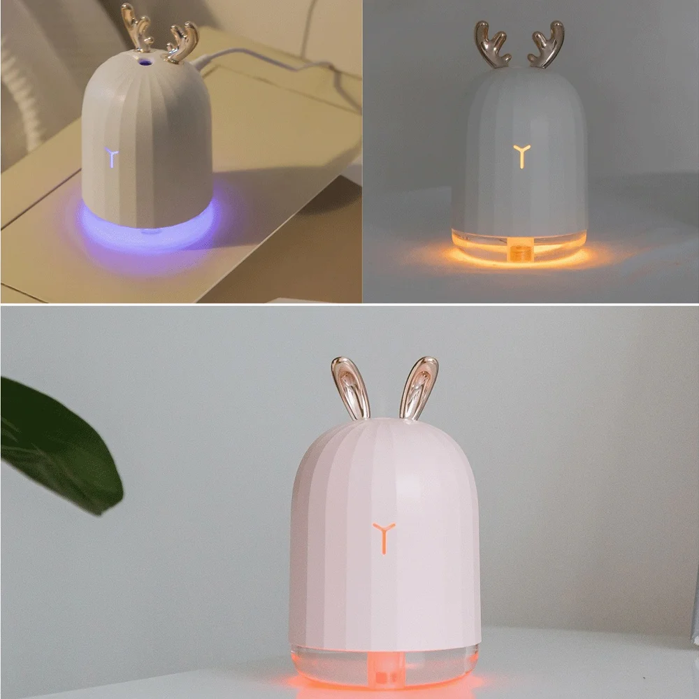 Cute Deer-Shaped Portable Humidifier - Color LED Lights, Ultra Quiet, Auto Shutdown | Perfect for Sleep & Relaxation Moments