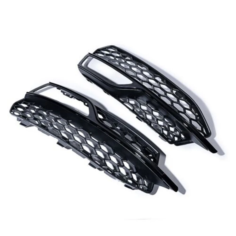 2pcs Front Bumper Fog Light Grille Honeycomb Cover For Audi A3 S-Line S3 2013-2016 8V3807681G / 8V3807682G