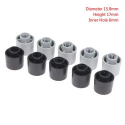 5Pcs Plastic Half Shaft Knob Diameter 15.8mm Height 17mm Potentiometer Encoder Knob D-Shaped Inner Hole 6mm