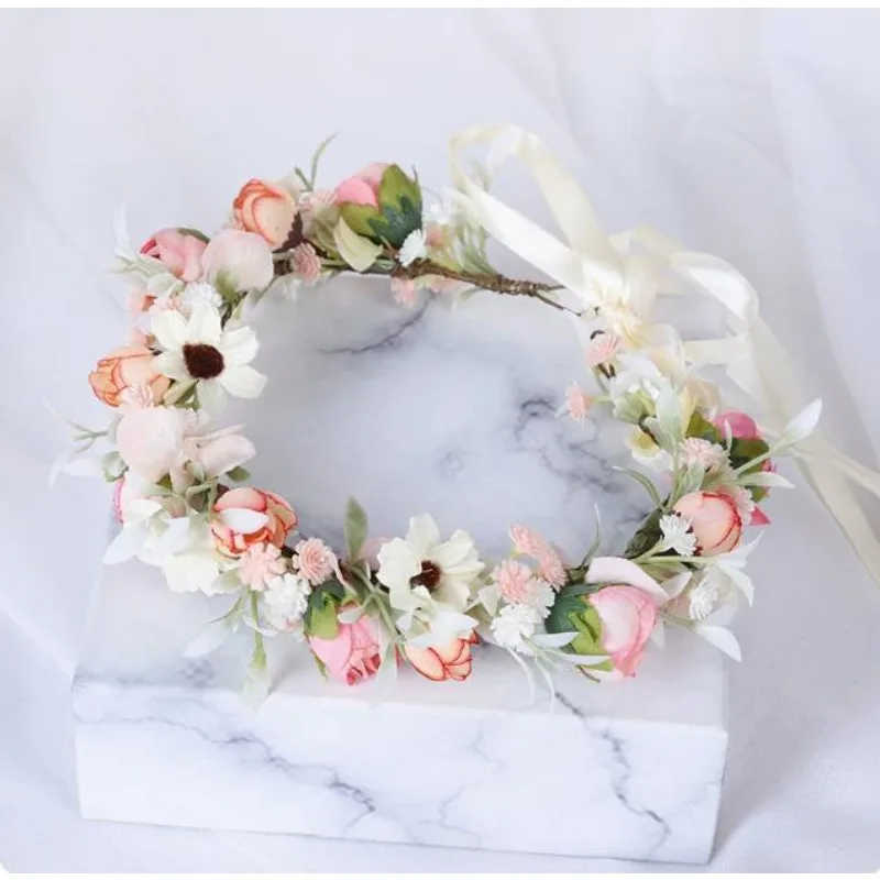 

Bridal Green Leaf flower Crown Eucalyptus Floral Headband Wedding Festivals Photo Props