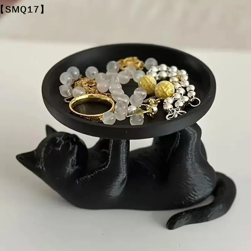 3D Printed Fun Cat Jewelry Tray, Playful And Cute Cat Design, Novel Style, Ideal For Desktop OrganizationSMQ