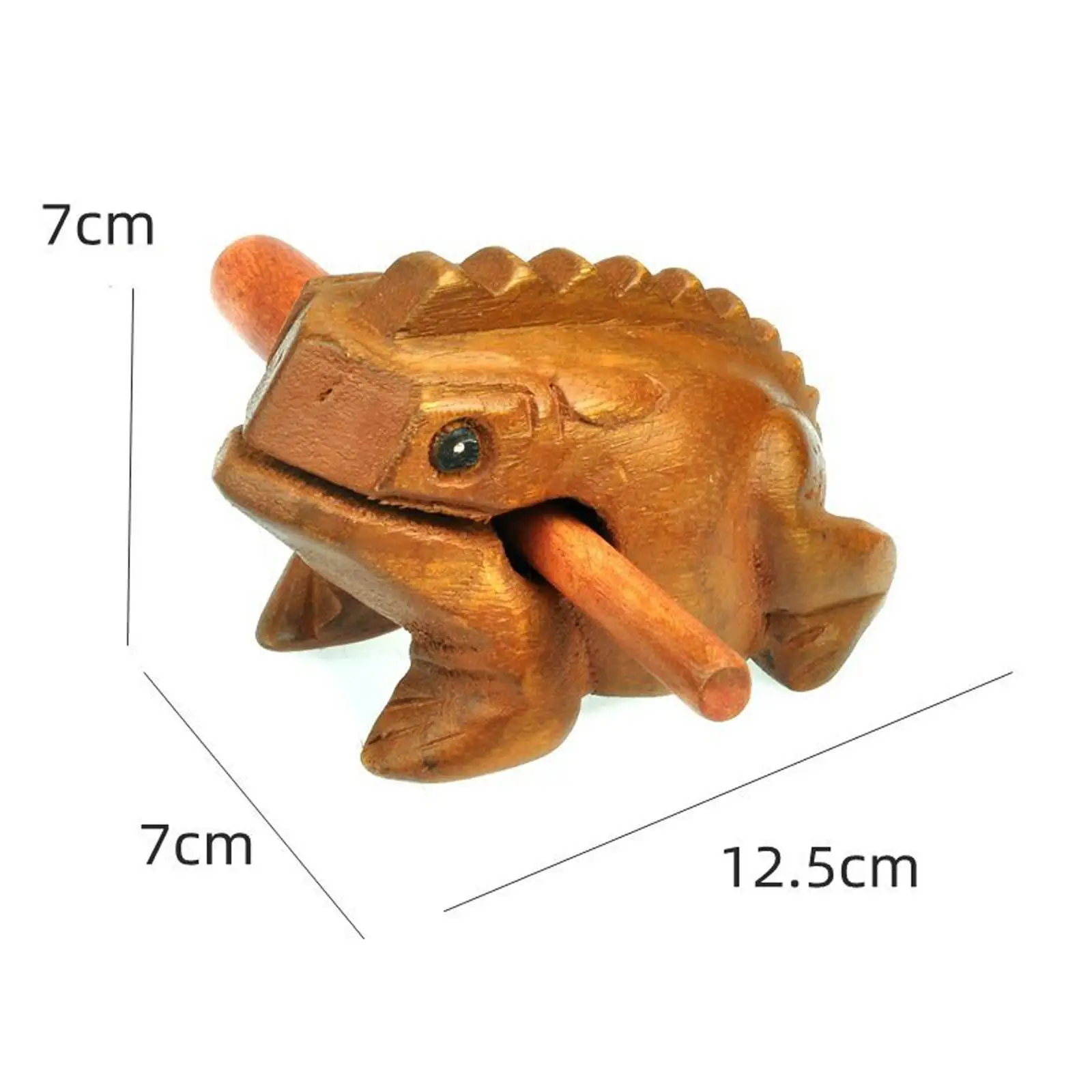 Holzfrosch Guiro Raspel Kinder Erwachsene Handschlaginstrument Kleiner Frosch mit Schlägerband Desktop Ornament Musikinstrument
