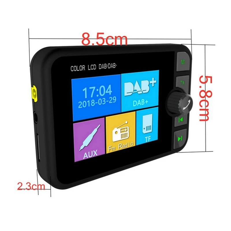 Adaptador de Radio Digital DAB/DAB+ para coche con LCD de 2,4 ", transmisor FM Compatible con Bluetooth, llamadas manos libres para coches