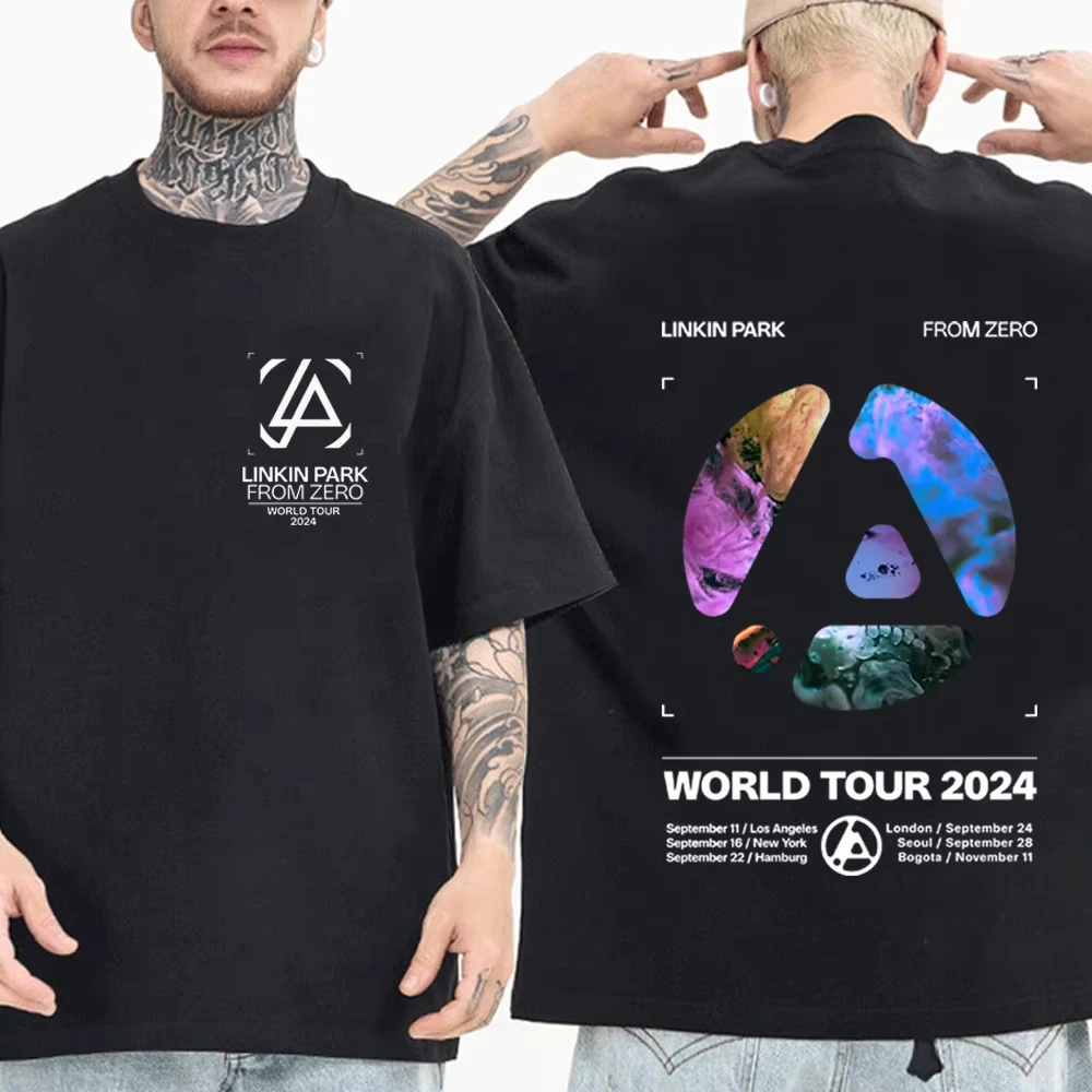 

Linkin-Park From Zero World Tour T-Shirts Unisex Harajuku O-Neck Short Sleeve Popular Music Shirts Fans Gift