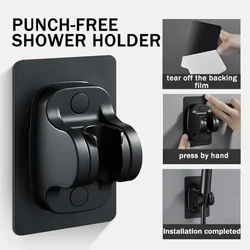 Universal Showerhead Holder Bathroom Wall Mounted Punch Free Self-Adhesive Adjustable Wall Mounted Fixed Base Plate Bracket