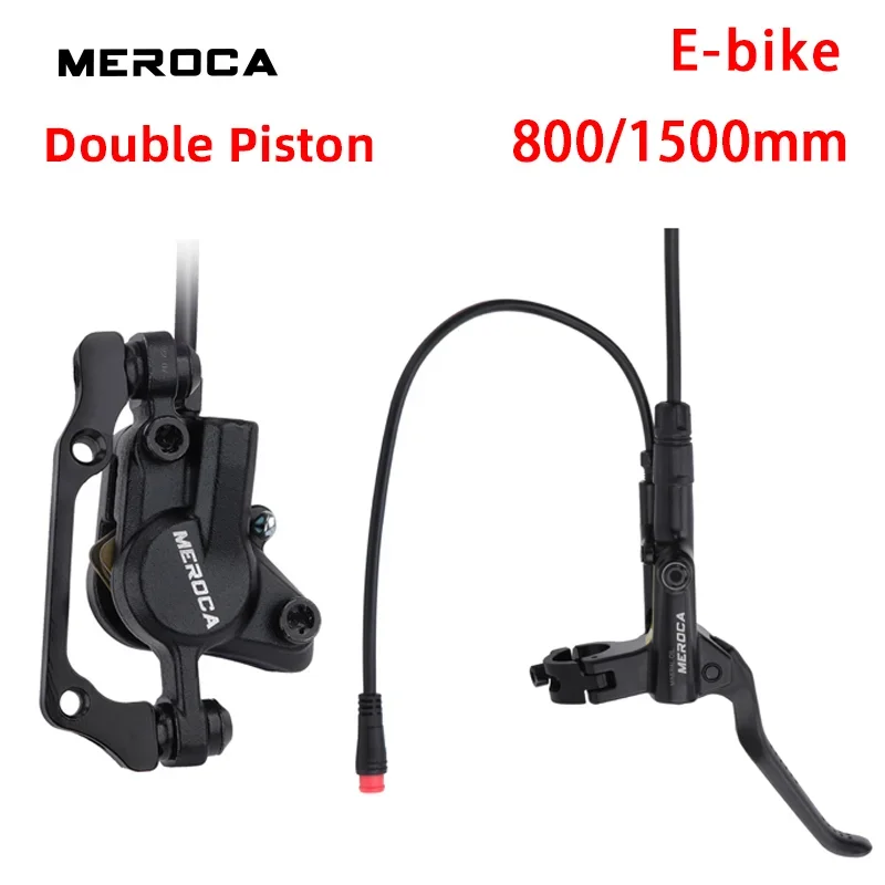 2-Pistons E-Bike Electric Scooter Hydraulic oil Disc Brake 800/1500MM Power off Caliper Clamp Brake with metal brake pads