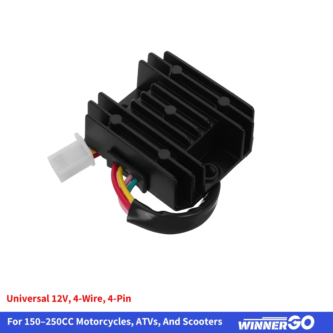 Universal 12V 4-Wire 4-Pin Full-Wave Rectifier – High-Efficiency Voltage Regulator for 150-250CC Motorcycles, ATVs & Scooters