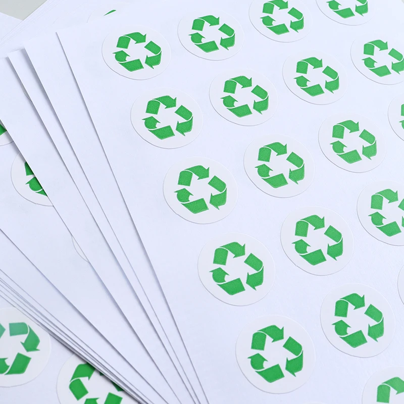288pcs Eco-friendly Recycling Mark Stickers Green Environmental Protection Recycling Label Stickers