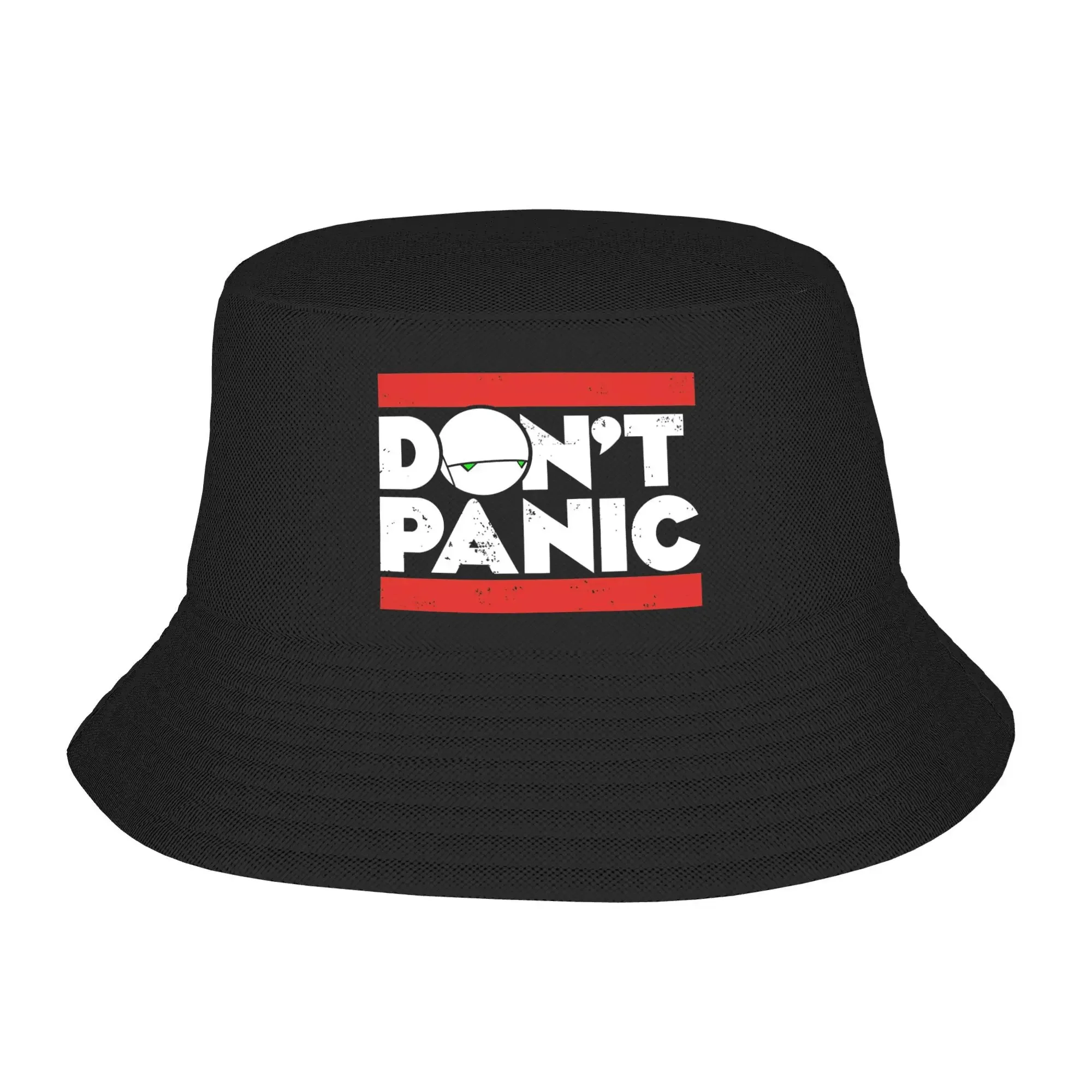 

2025 New HatUnisex Hitchhikers Guide to the Galaxy Bucket Hat Don't Panic Breathable Hats Summer Casual Fishing Caps Outdoor Su