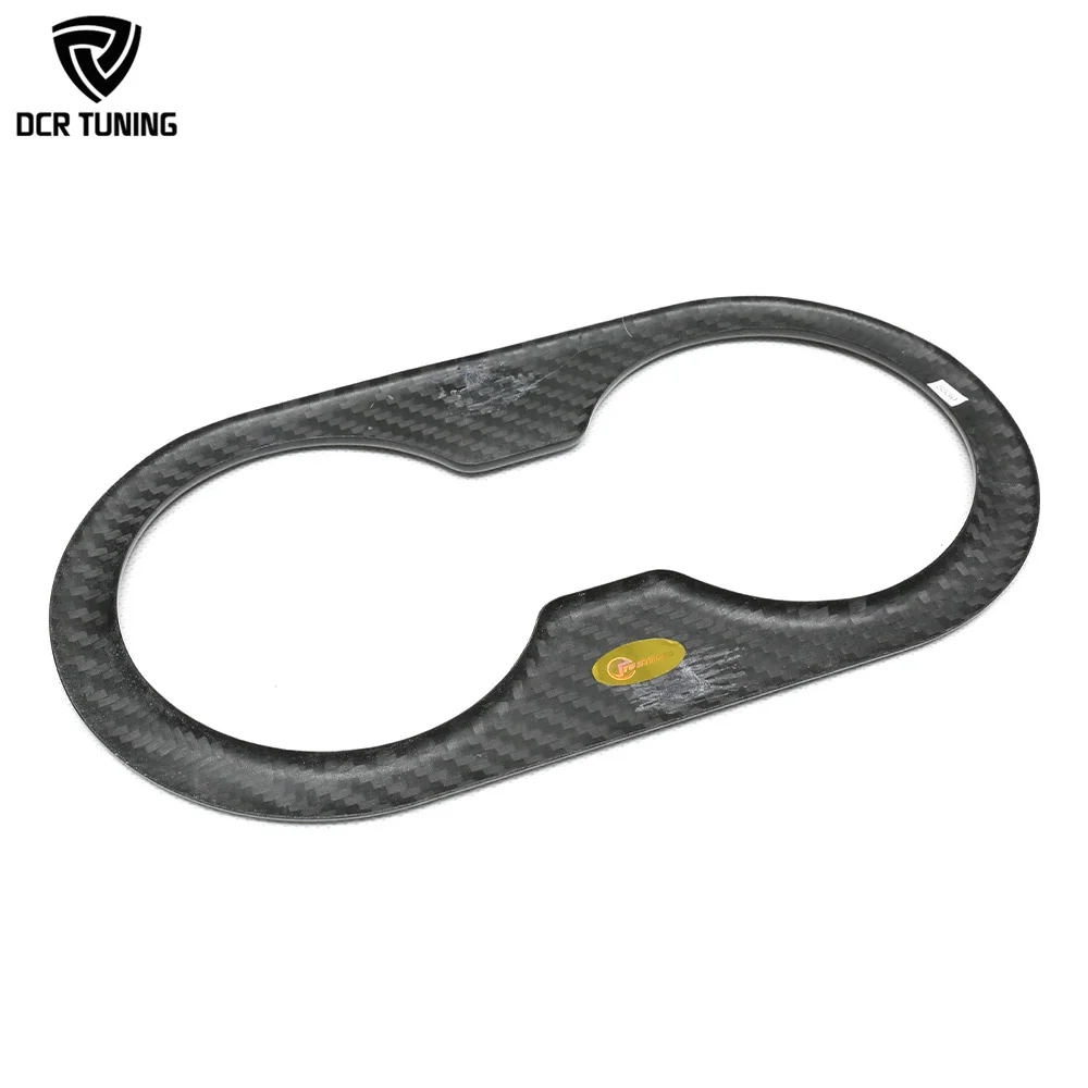 INTERIOR ACCESSORIES Dry Carbon Fiber Cup Holder Cover for 2024+ TESLA MODEL 3 Juniper Rear Seat Shiny/Matte Finish Stick-On