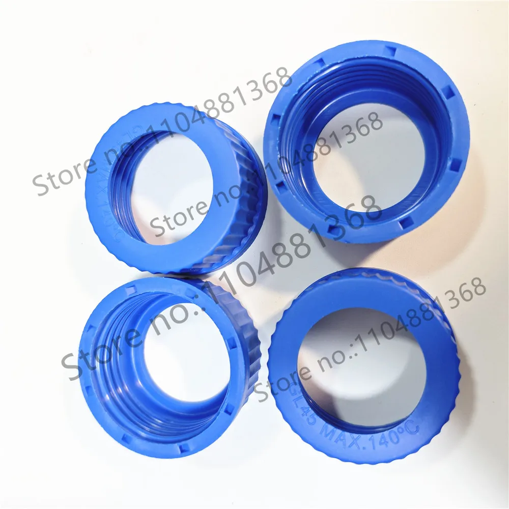 10-個-gl45-試薬ボトルキャップ-Φ-34-穴あきシールガスケット-ptfe-シリコン-pp