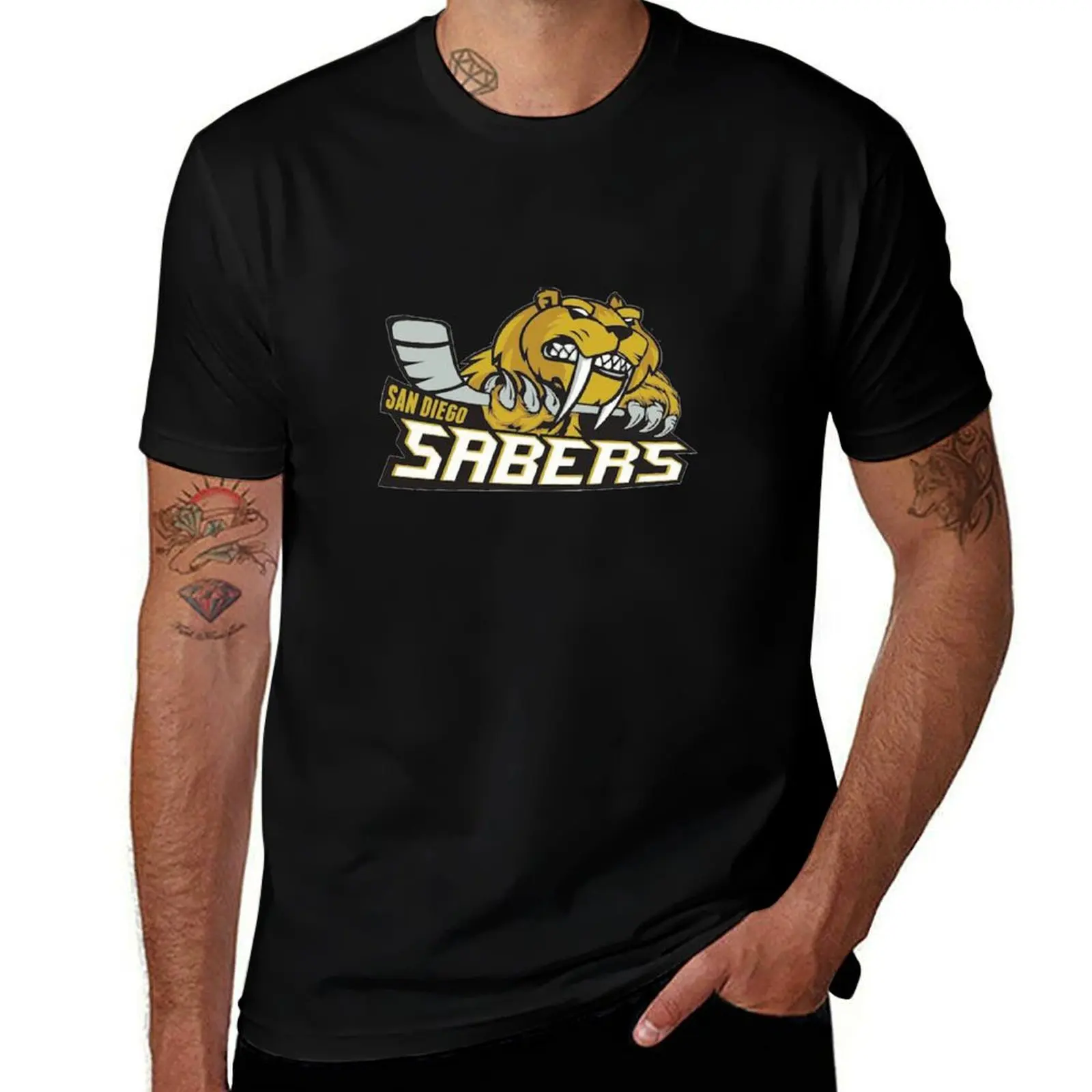 San Diego Sabers T-Shirt Everyday Wear Basic Short Sleeve Top T-Shirt