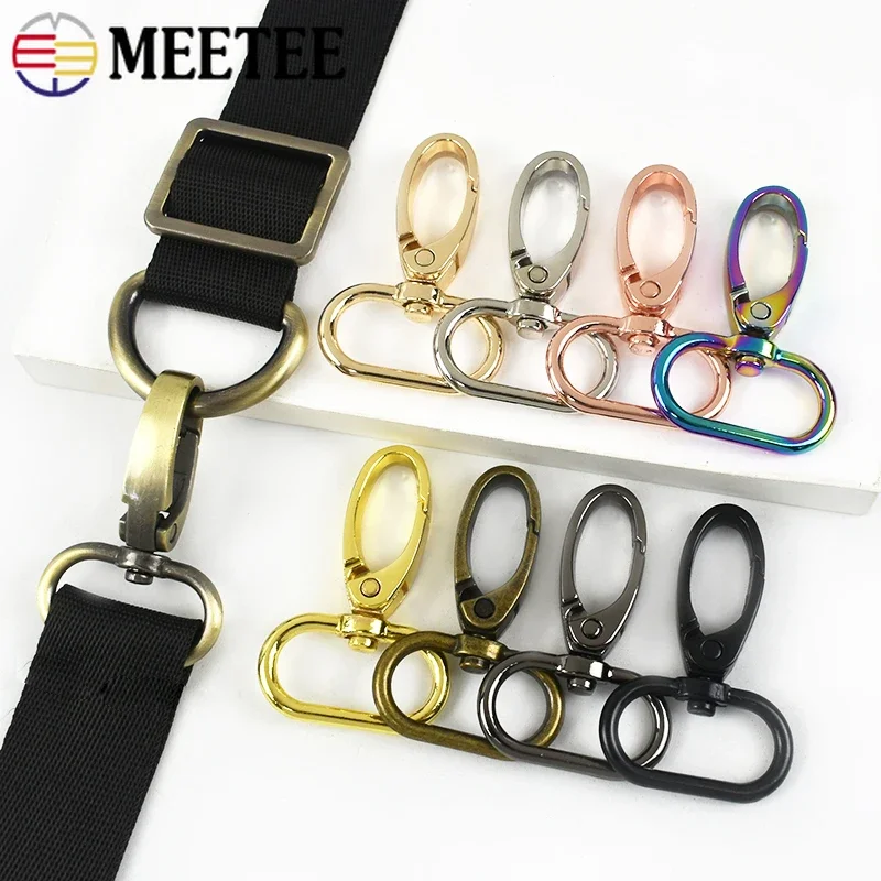 10-50Pcs 25mm Meetee Metal Carabiner Buckle for Straps Swivel Lobster Clasp Keychain Snap Hook Handbag Clothes Clip Accessories