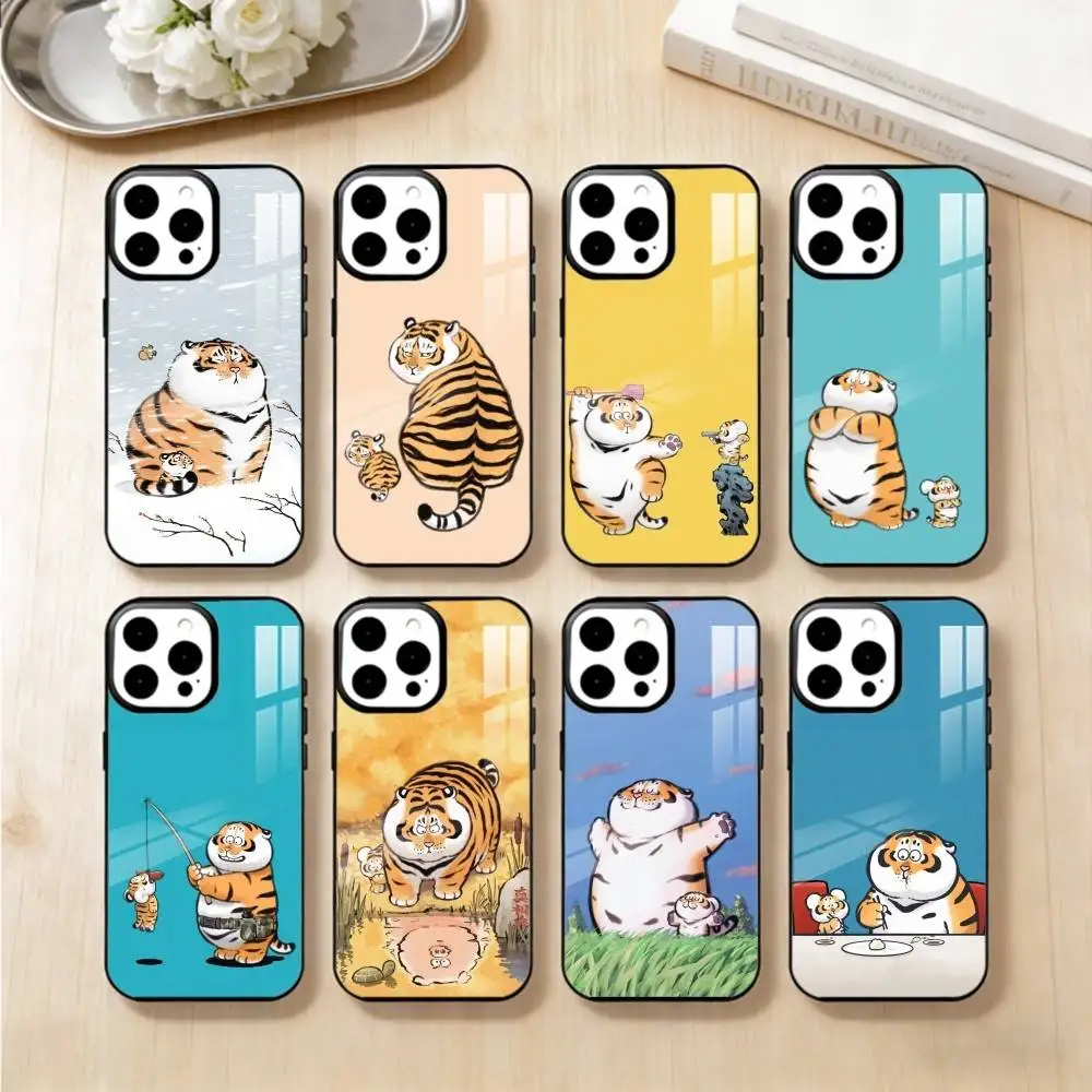

Cute Little Fat Tiger Phone Case For iPhone17,16,15,14,13 Plus,Pro Max Magnetic For Magsafe Wireless Charging