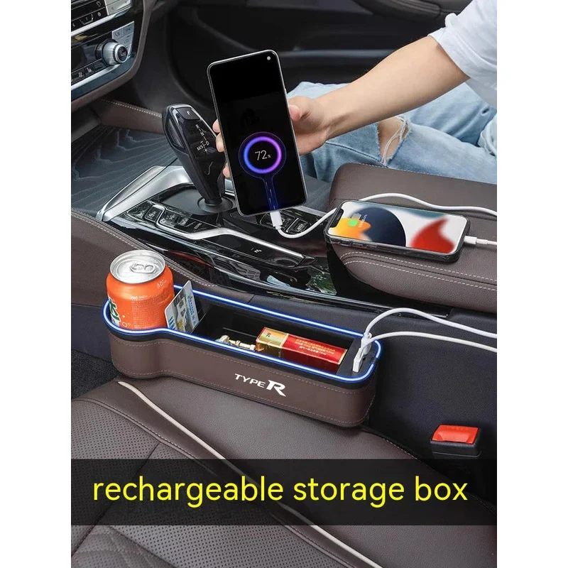 For Honda TYPE R Accord Civic HRV CRV CITY Jazz Pilot Odyssey Spirior FIT Car Sewn Gap Crevice Slot Storage Box With Accessories