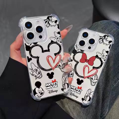 Lovely Mickey Mickey Phone Case For Samsung NOTE 20 S25 S24 S23 S22 S21 S20 FE Plus Ultra 5G Transparent Shockproof Cover