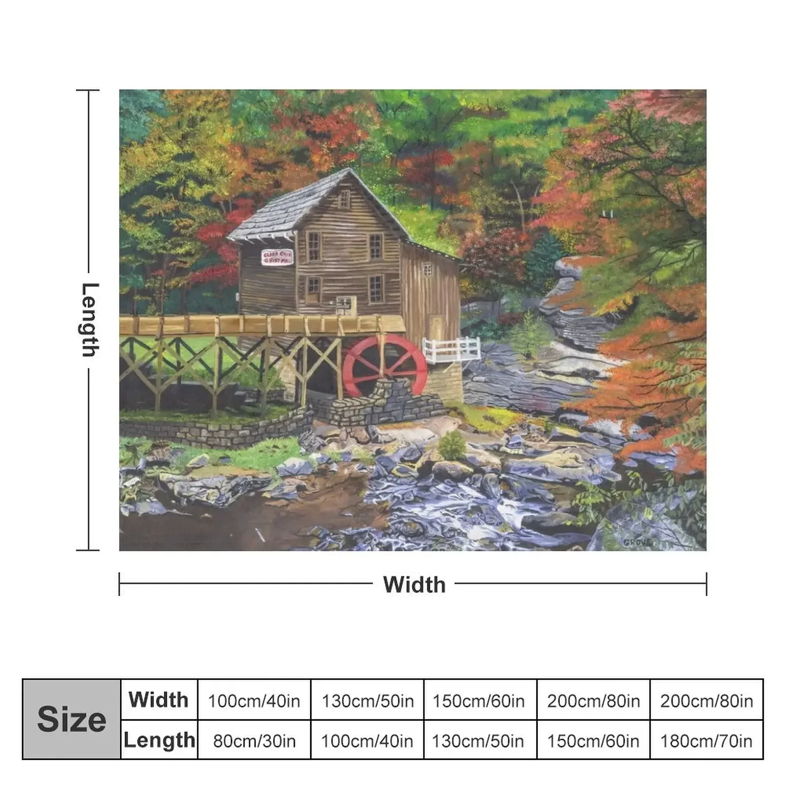 Glade Creek Grist Mill, WV Throw Blanket Large cosplay anime Blankets