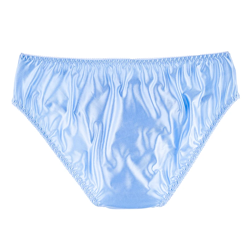Men Sexy Oil Glitter Silk Smooth Lace Spandex Thin High Elastic Low Waist Briefs Breathable Comfot Hip Wrap Underwear Underpants