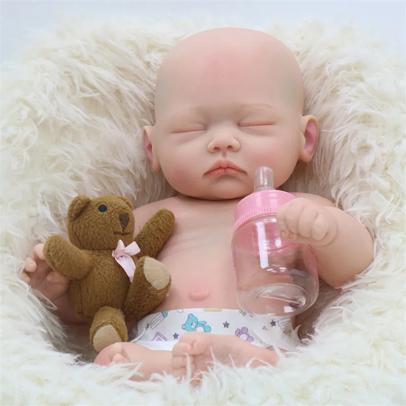 18 inch painted boy girl Reborn Kit 3D solid silicone doll skin veins visible rebirth doll set children's toys