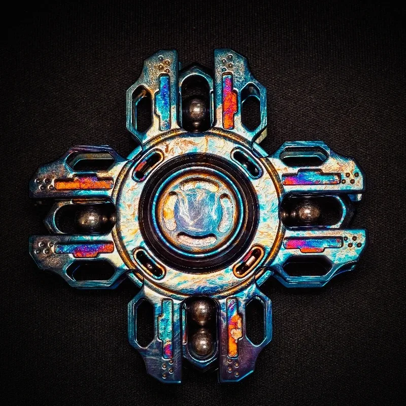 Restless EDC Four-leaf Linkage DIY Luminous Tuning Fork Standing Rotating Fingertip Gyroscope Decompression Toy