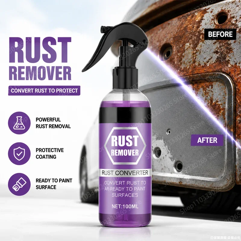 Car Metal Rust Converter Remover Spray, Fast Dissolve Rust, Anti-Corrosion Protective Coat for Paint Ready Auto Iron Surfaces