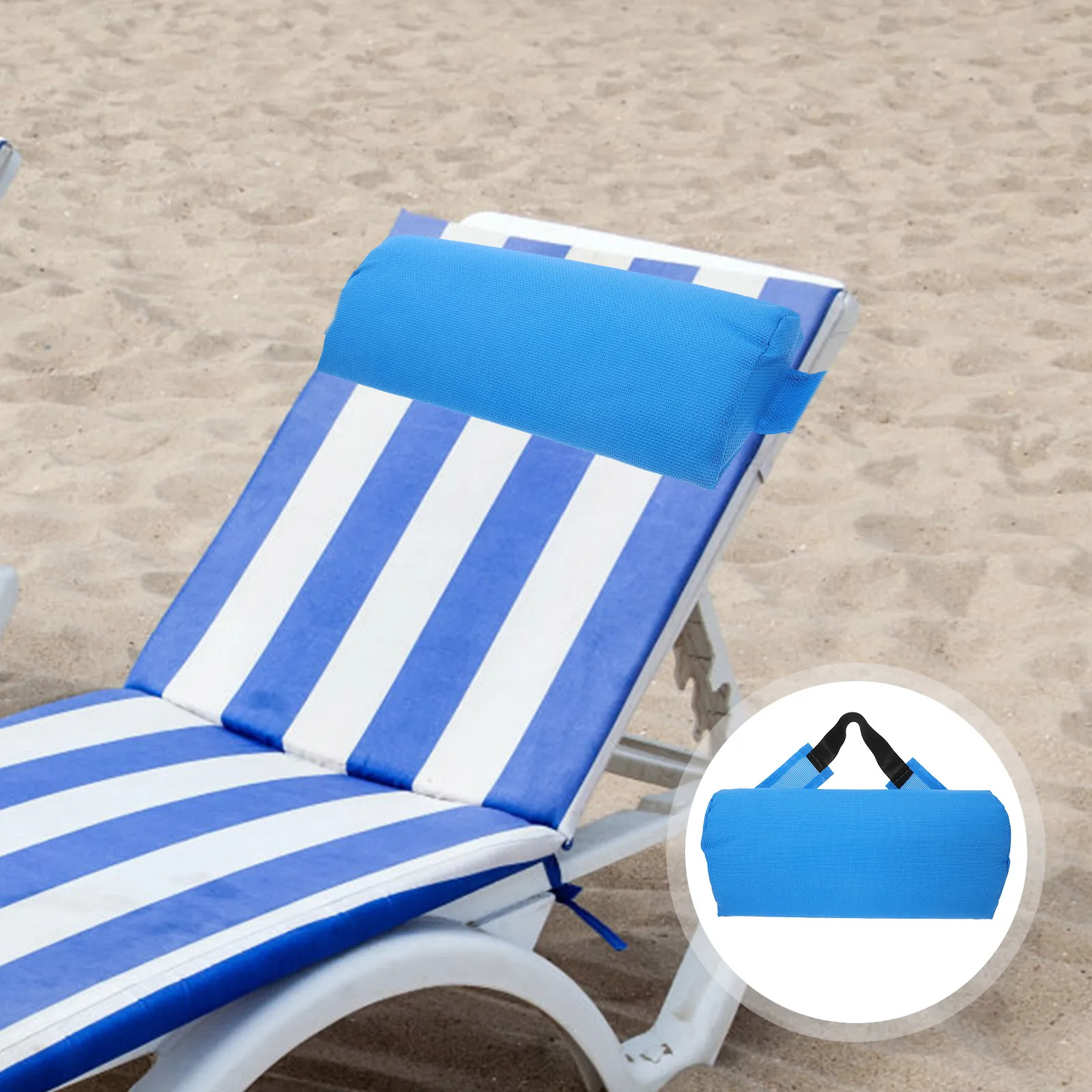 

Beach Chair Pillow Accessories Foldable Waterproof Headrest Portable Lightweight Comfortable Support for Pool