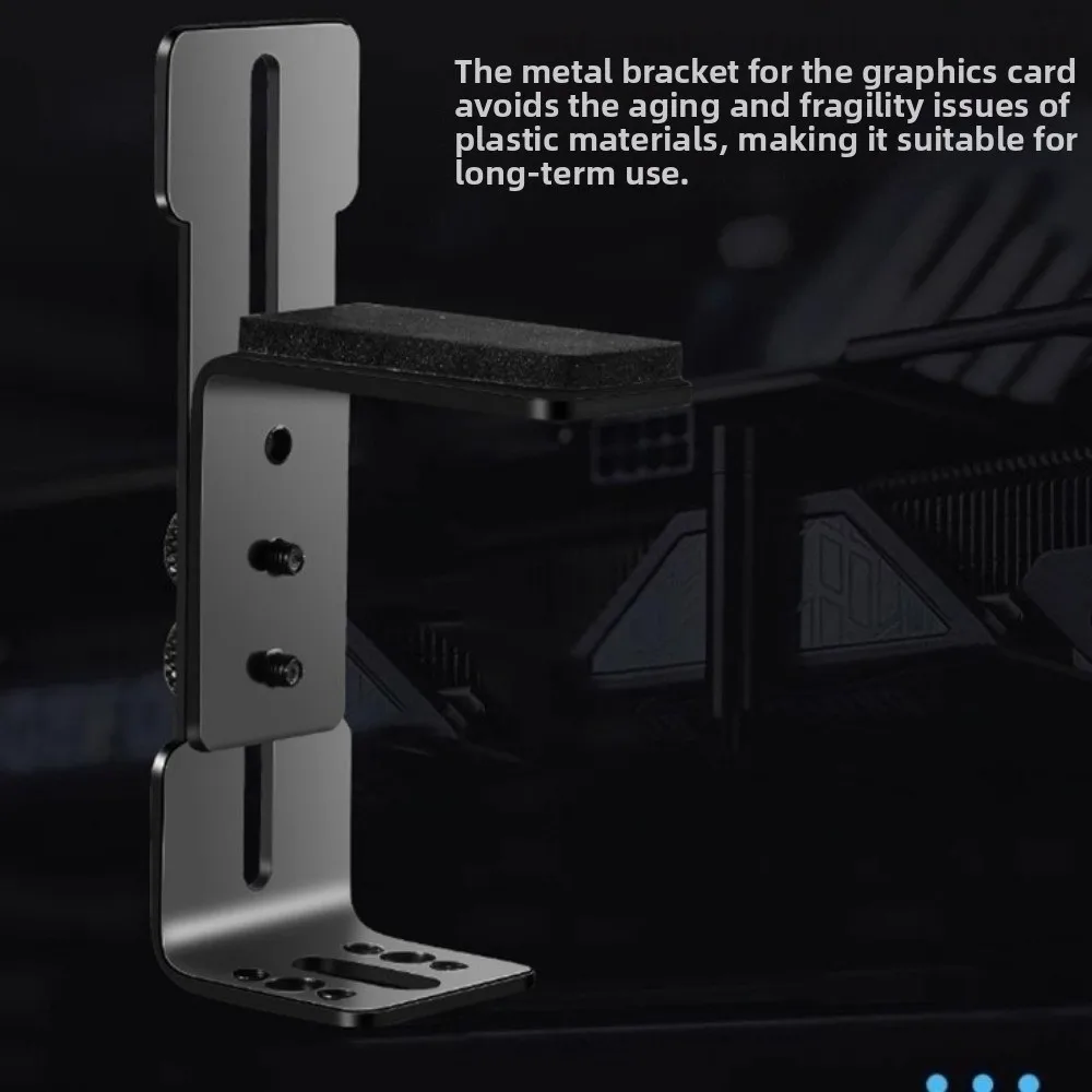 Sliding Adjustable Graphics Card Bracket L Shape Anti Sag Computer Graphics Card Holder Chassis Fan Support Fixed Non-slip Base