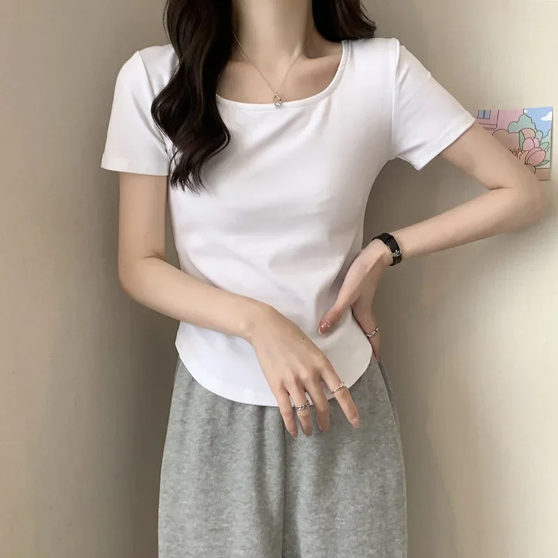 Slimming Long Sleeve T-Shirt For Women Spring Autumn/Winter Inner Cropped Base Layer Top Polyester Fiber Regular Sleeve Length image 6
