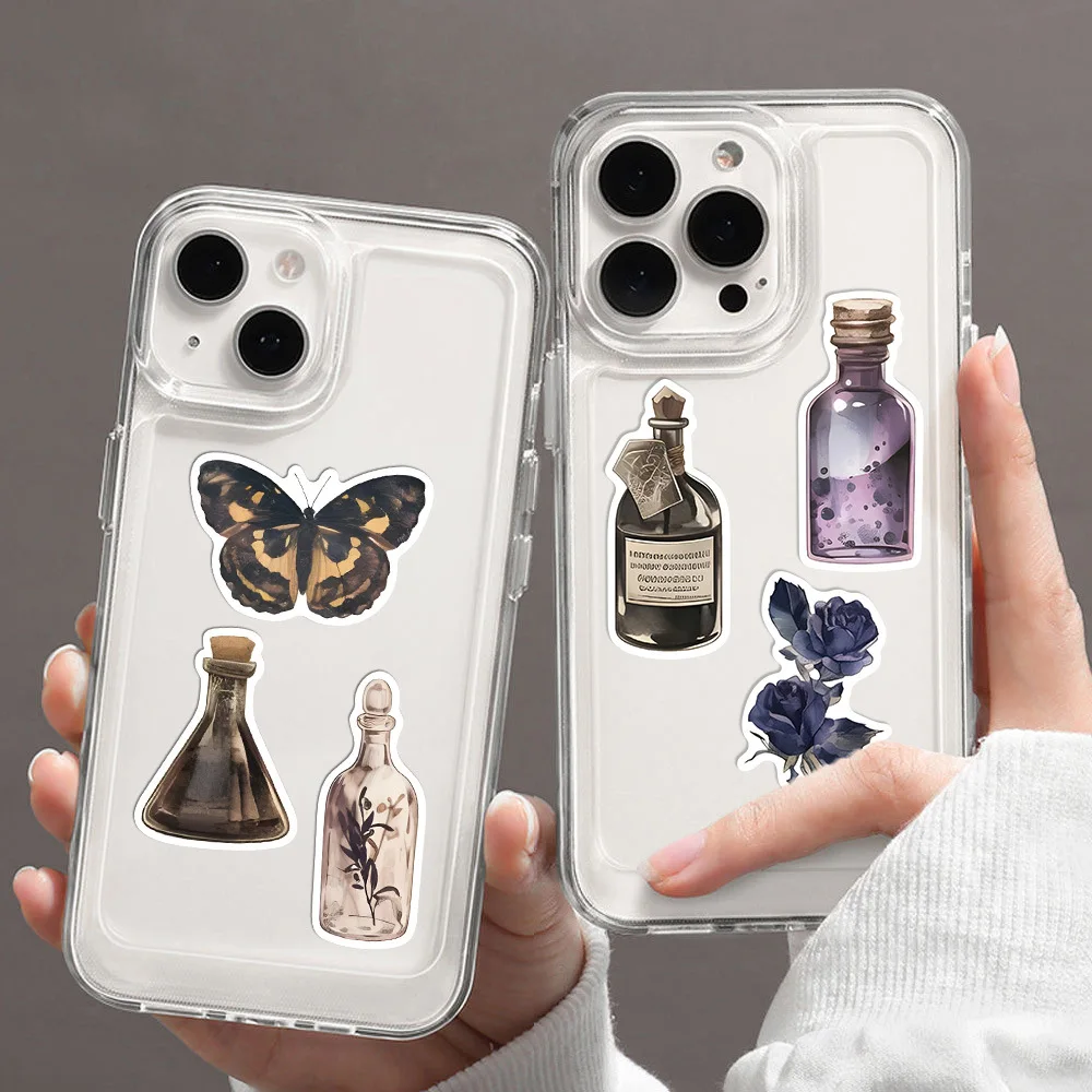 100Pcs Gothic Pharmacy Bottle Specimen Sticker Phone Laptop Guitar Skateboard Decal Notebook Luggage Stationery Sticker for Kids