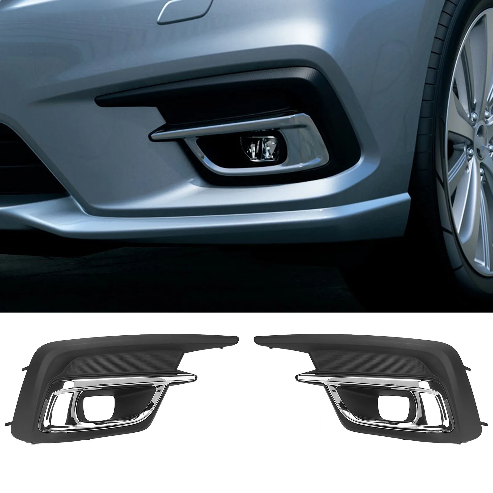 Couvercle de lunette de phare antibrouillard pour Subaru, remplacement de garniture, look stylé, 57731AL69A, 2018 à 2019, 1 paire