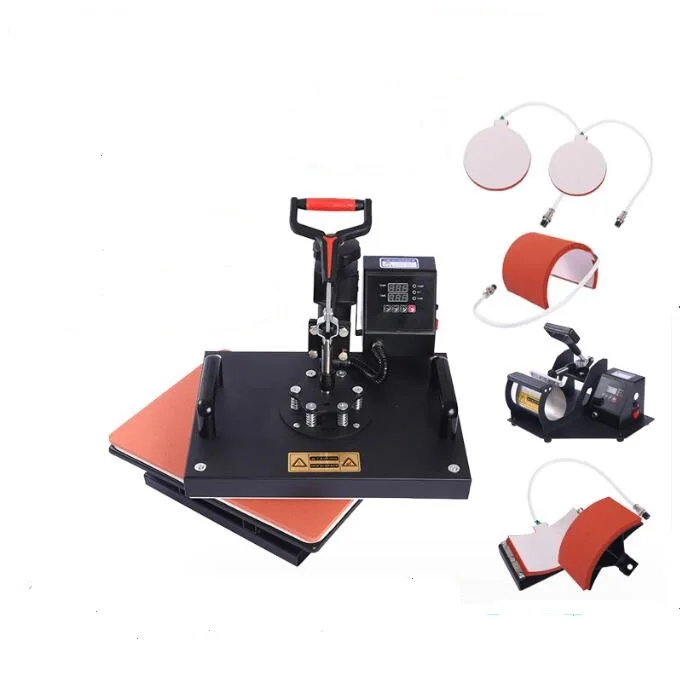 29*38 Shaking Head 5 in 1 Multi-function Heat Transfer Machine T-shirt Mobile Phone Card Mug Ironing Machine