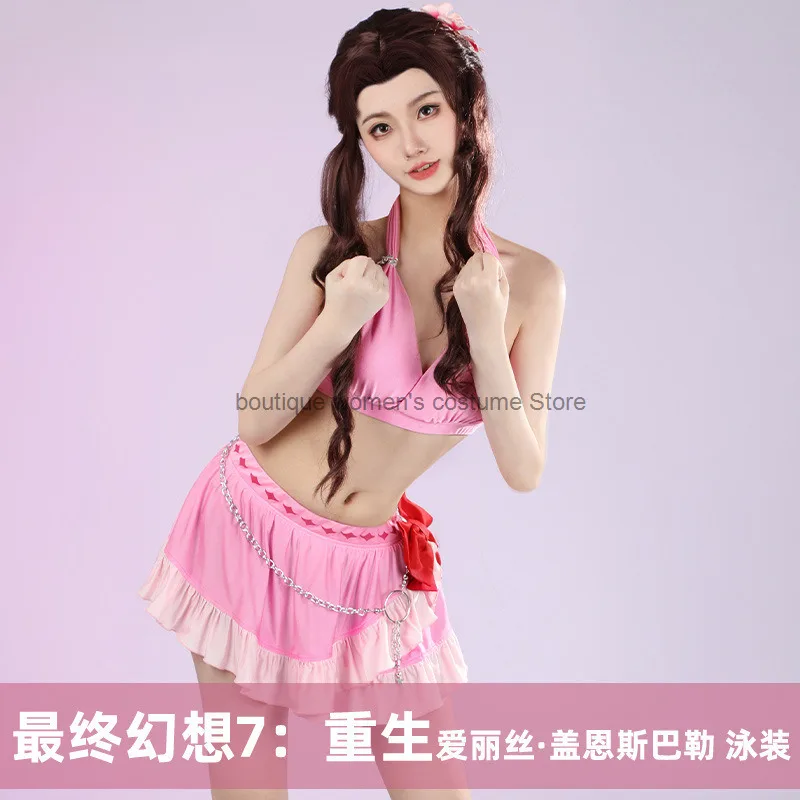 

Halloween Cosplay Costume FF7 Final Fantasy 7: Reborn Cosplay Alice Gainesbarrow Cosplay Swimsuit Summer Sexy Dress