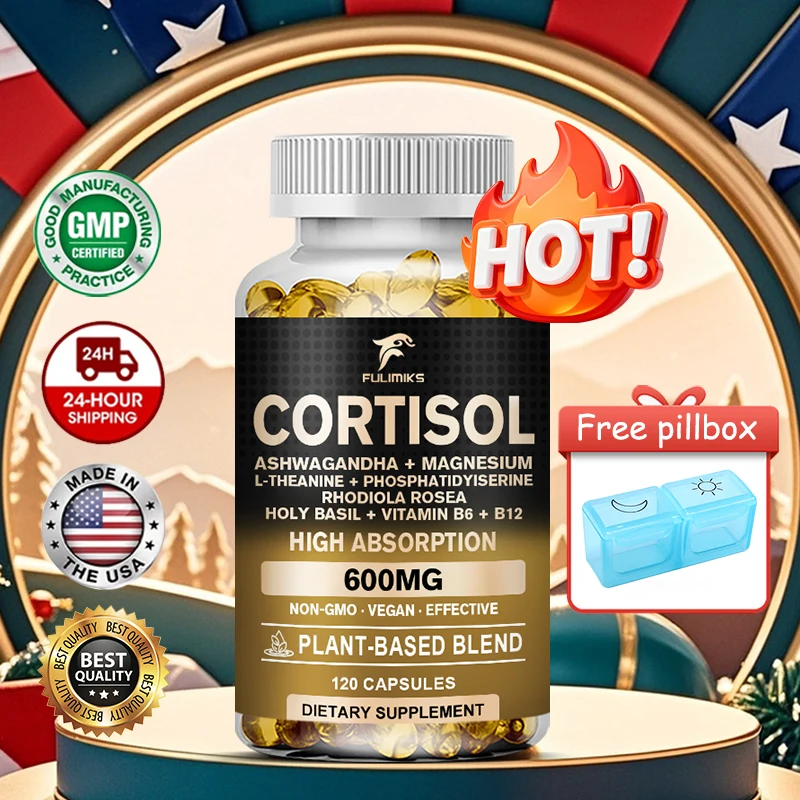 Premium Cortisol Softgel, with Ashwagandha, Magnesium, L-Theanine, Support Cortisol Balance, Stress & Fatigue, Boosts Energy