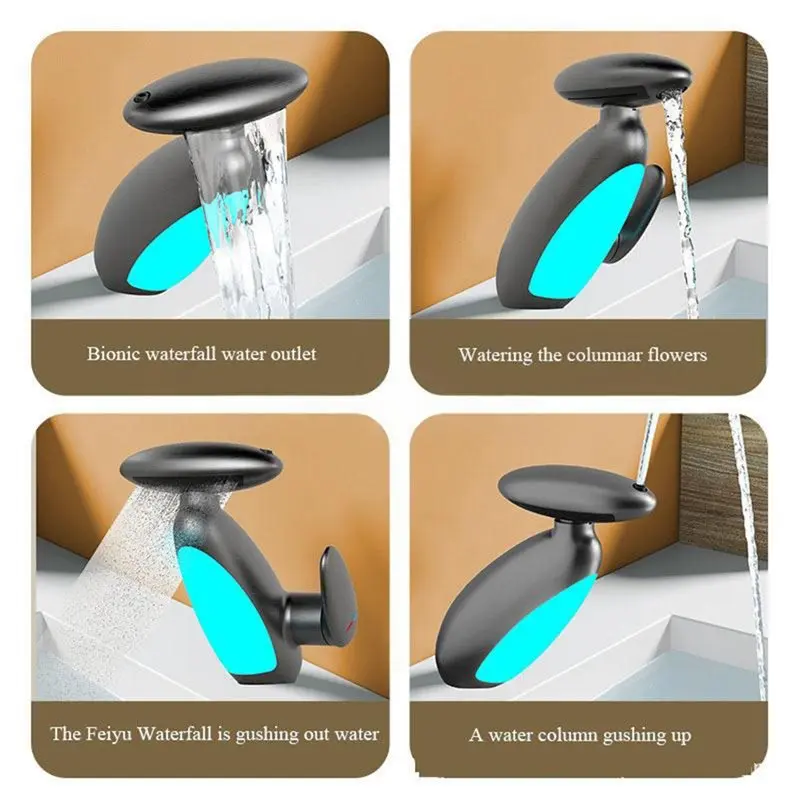 [NEW!A08R】 Outlet LED Basin Faucet 4 Mode 360° Rotatable Pull Out Tap A