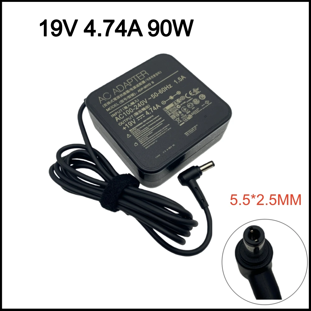 Оригинальный сетевой адаптер для ноутбуков Asus 19V 4.74A 90W EXA1202YH ADP-90YD B A52F A53E A53S A53U A55A A55VD D550CA D550M, зарядное устройство