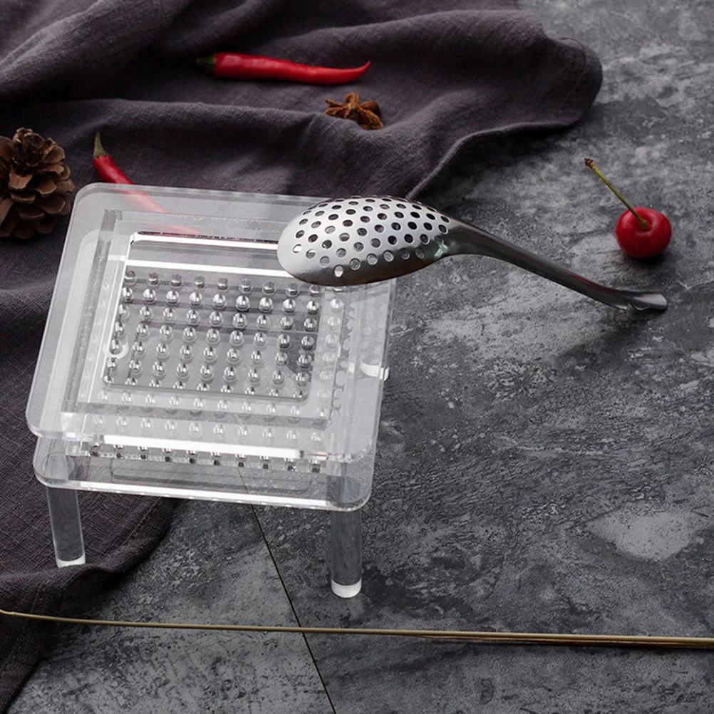Spoon Strainer Spoons Steel Slotted Stainless Caviar Small Spherification Perforated Cocktail Bar Serving Metal Bartender