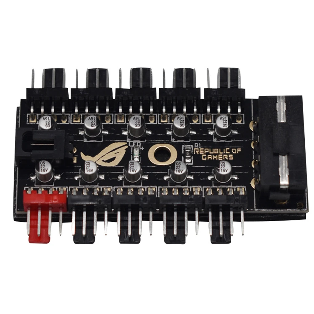 Computer Cooling Fans Hub Temperature Controller Adapter Extension Splitter