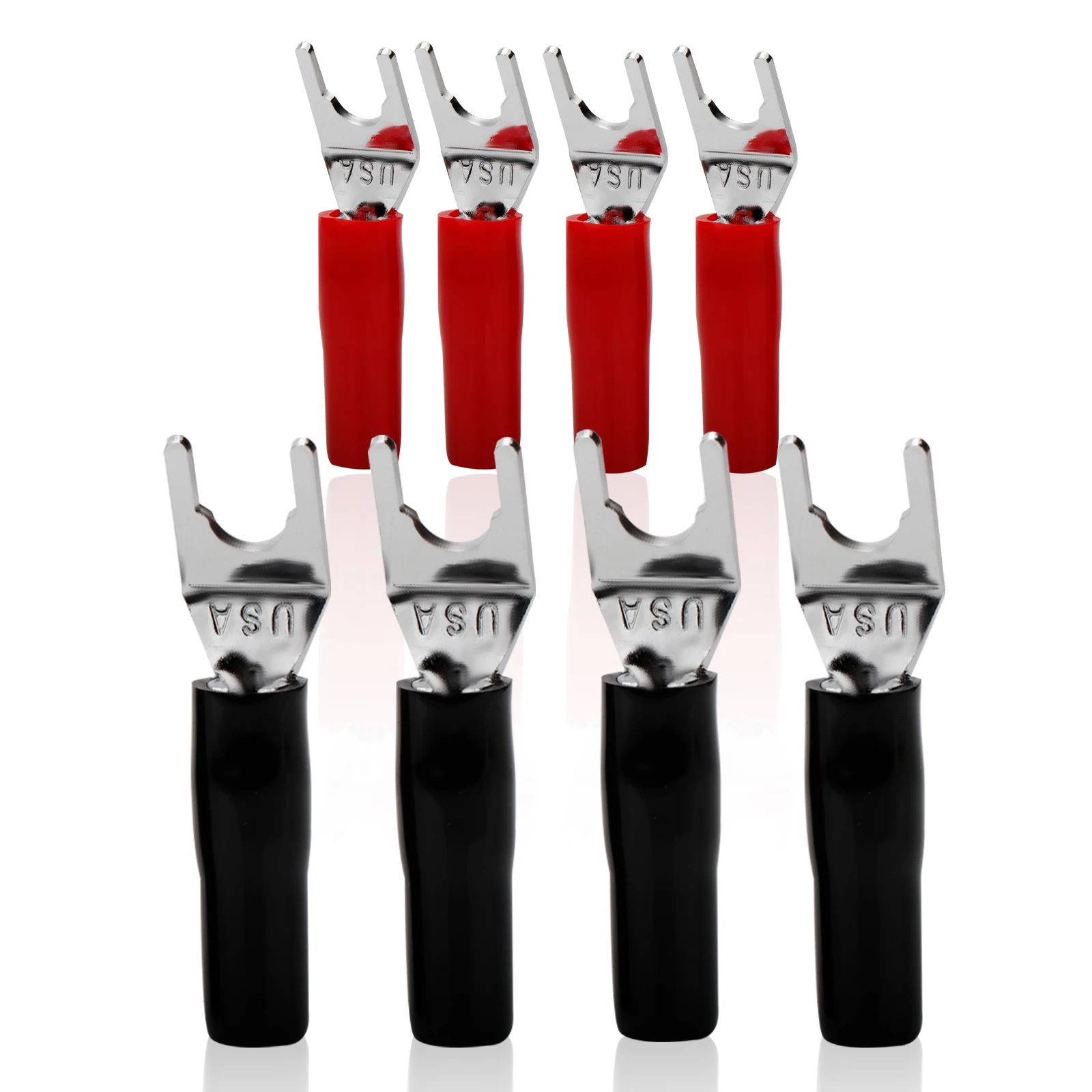 Preffair-y-spadeプラグスピーカーケーブルコネクタ、金ロジウムメッキ、端子プラグ、フォークアダプター、diyスピーカーケーブル用バナナプラグ