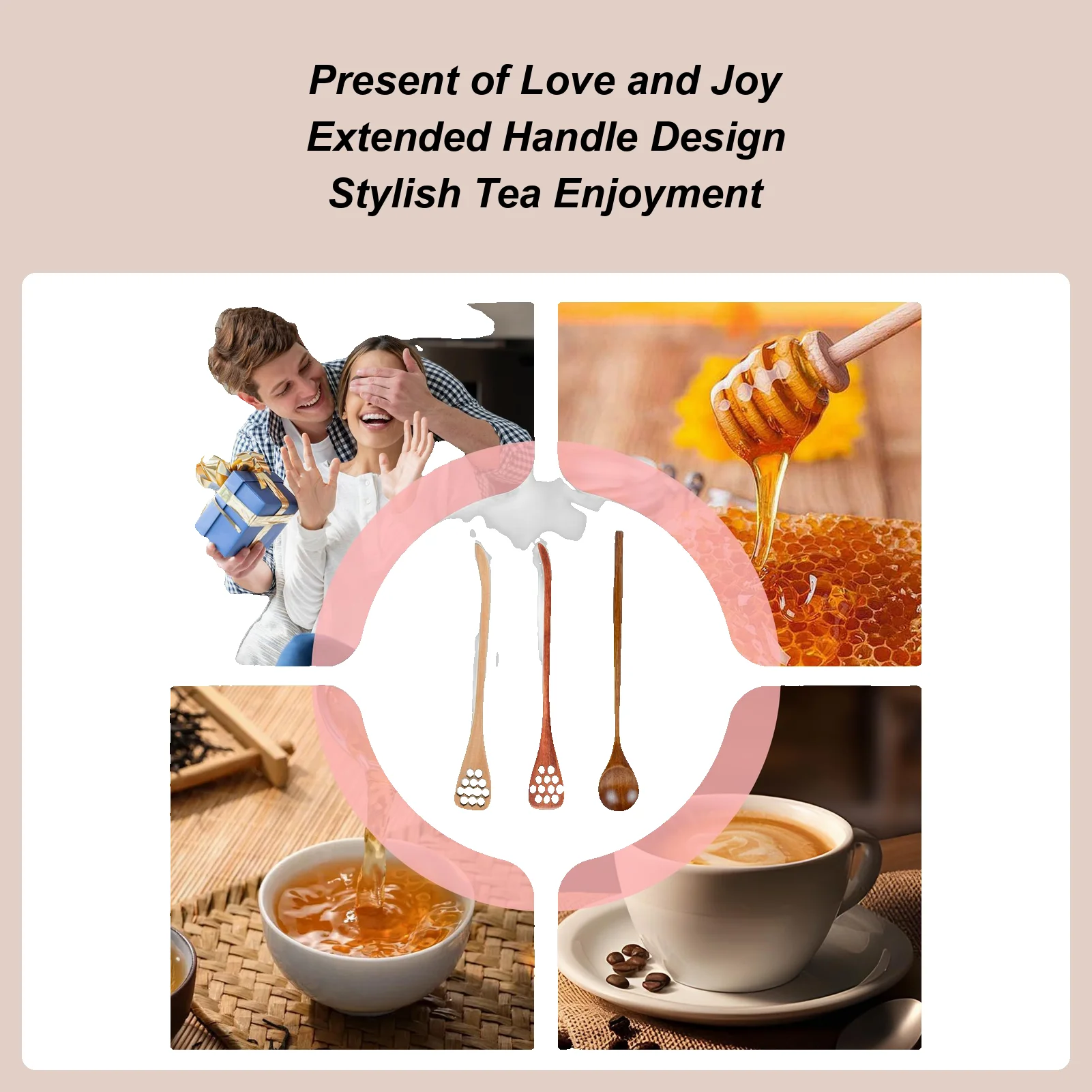 

Honey Dipper Spoon Honey Jar Wooden Mixing Stirrer 3 Pieces Multipurpose Coffee Stirring Tool Collecting Dispensing Dipper For