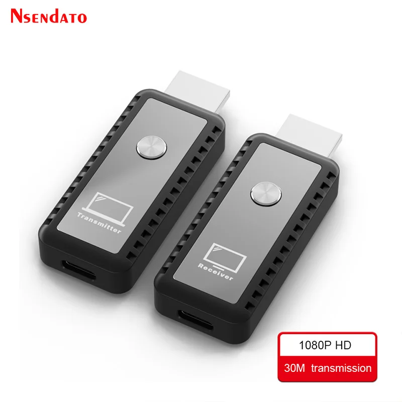 30M Wireless HDMI video Transmitter Receiver Extender 1080P Display TV Receiver Extender Adapter for Laptop TV Projector Monitor