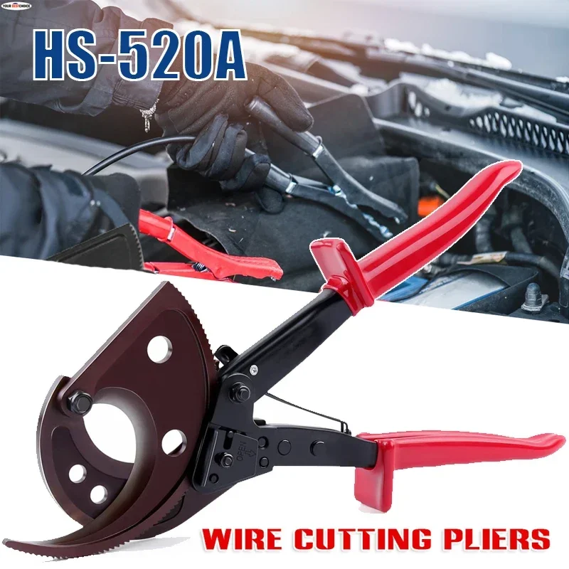 Ratchet Cable Cutter, Heavy Duty Wire Cutter for Aluminum Copper Cable up to 400mm², Ratcheting Wire Cutting Hand Tool