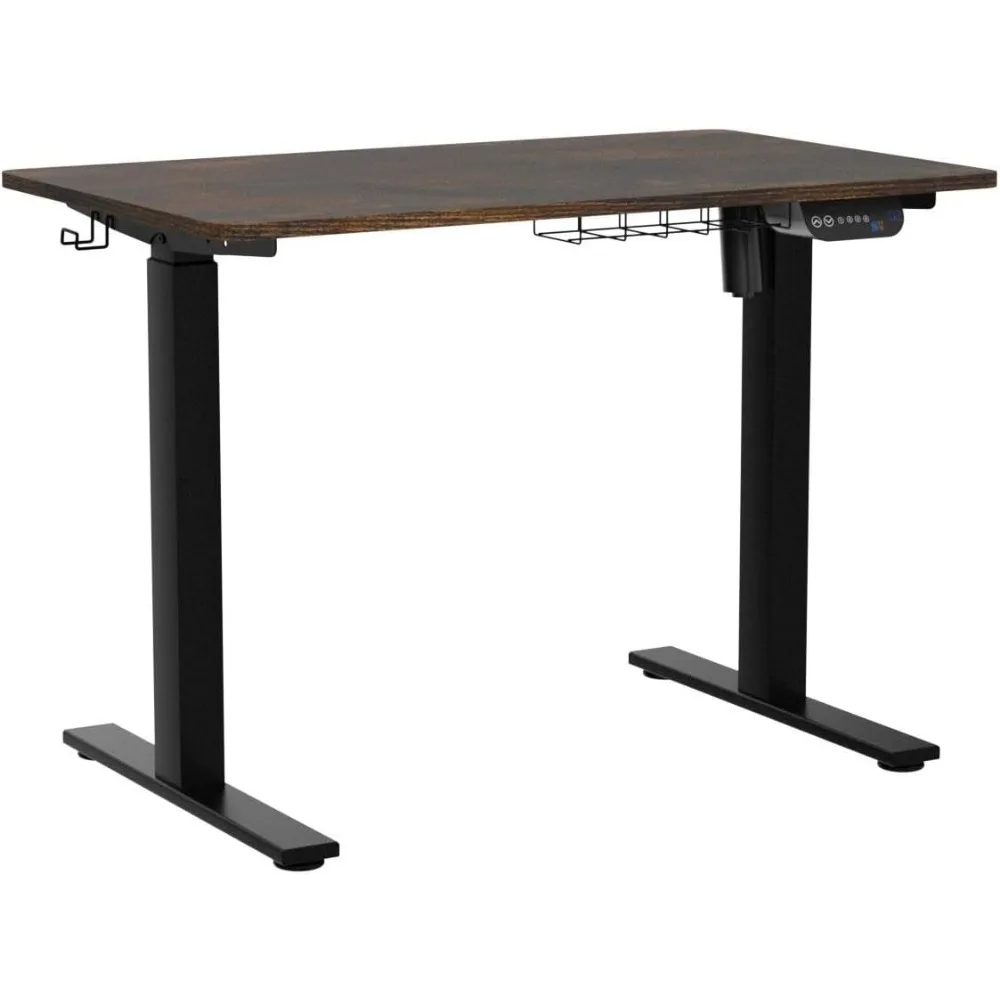 Electric Height Adjustable Desk with Memory Preset, 40 x 24 Inches, Rustic Brown