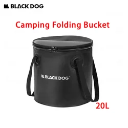 Naturehike Blackdog Camping Folding Round Bucket With Lid 20L Outdoor Cold Water Tank Portable Water Bag Fishing Storage Box