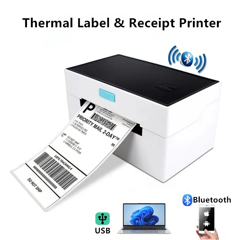 

4x6 Wireless Shipping Label Printer Inkless Bluetooth Thermal Label Printer Supports Android iOS Windows Mac OS