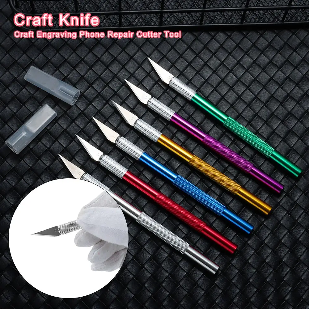 Hot Sale Non-slip Metal Engraving Cutter Multi-color Scalpel Pocket Knife Sculpture Caving Handle Craft Cake Decorating Tool