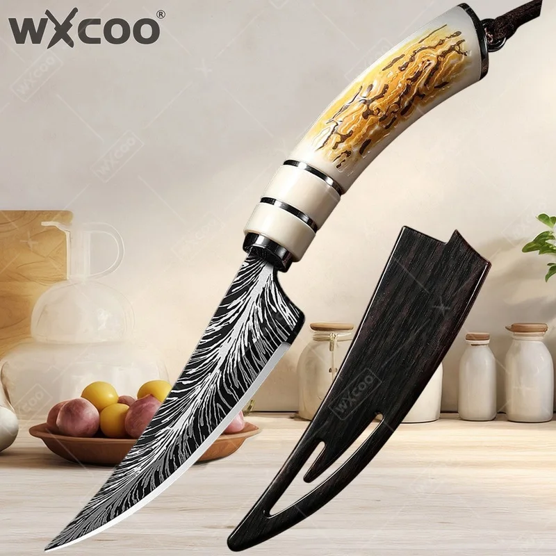 WXCOO Professionelle Multifunktionale Edelstahl-Küchenmesser Steakmesser Entgrätungsmesser Obstmesser