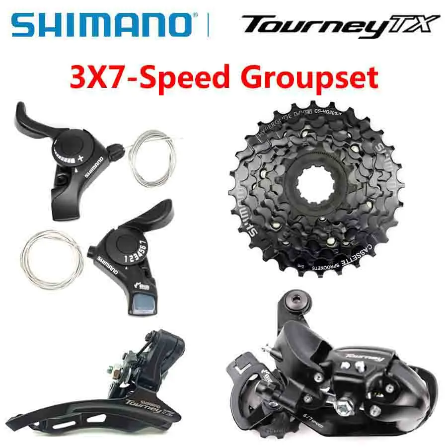 

SHIMANO Tourney 3x7s Groupset SL TX30 Shifters FD TZ500 Front Derailleur RD TY300 Rear Derailleur CS HG200 Cassette Bicycle part
