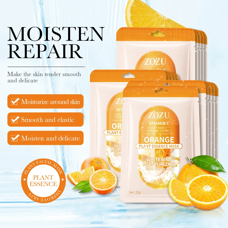 

1 шт., увлажняющая маска серии фруктов, красный гранат, центелла, увлажняющая ремонтная маска ZOZU, оранжевая новая маска азиатской и D2M4