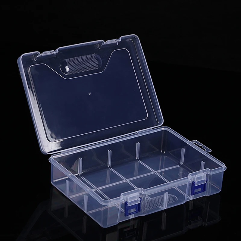23*16*6cm Transparent Plastic Storage Box For Small Component Jewelry Tool Box Bead Pills Organizer Nail Art Tip Case Container